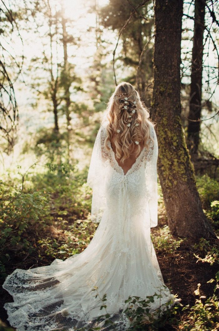 fitted boho wedding dress