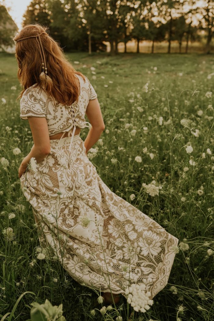 boho embroidered wedding dress