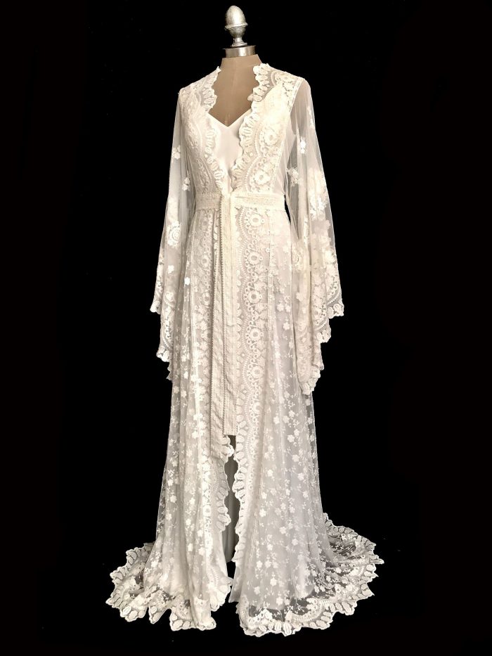 lace kimono wedding dress