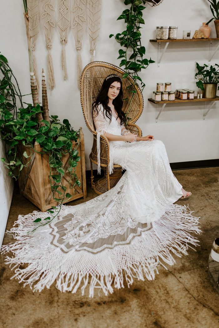 fitted boho wedding dress