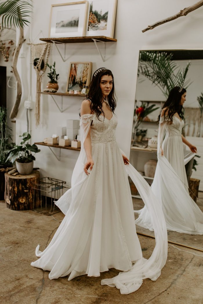 long boho wedding dress