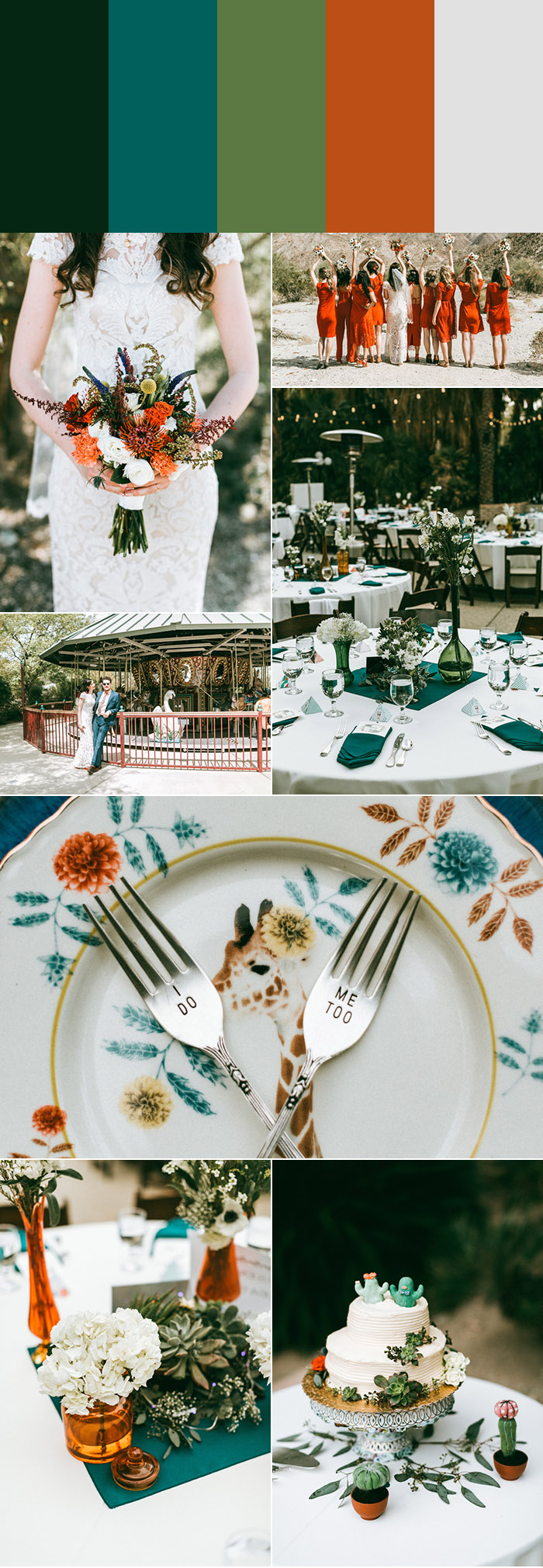 7 Striking Emerald Wedding Color Palettes