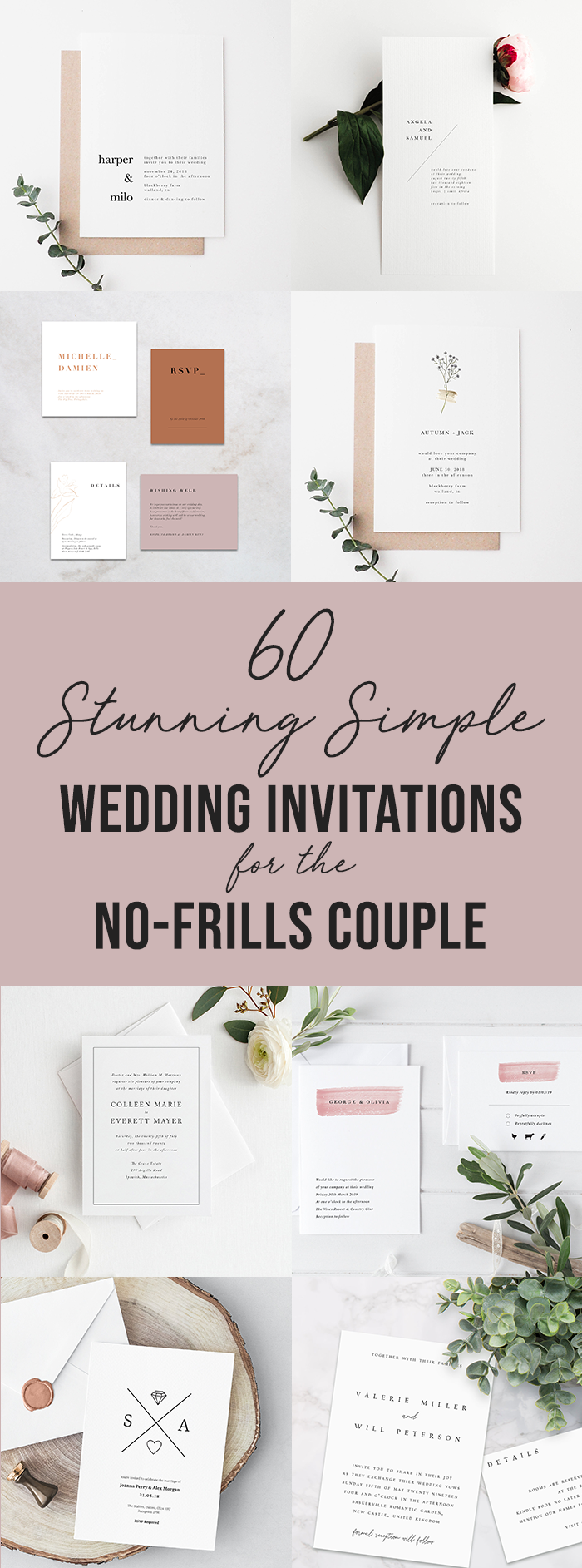 60 Stunning Simple Wedding Invitations on Etsy for the No-Frills Couple | Junebug Weddings