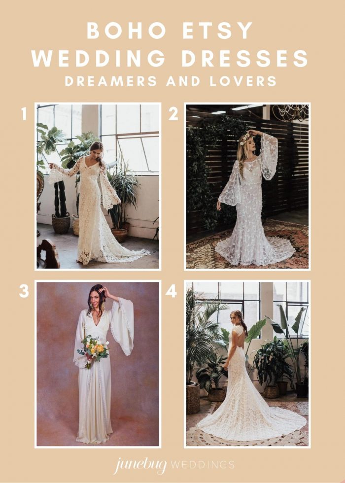 The Best Etsy Bohemian Wedding Dresses | Junebug Weddings