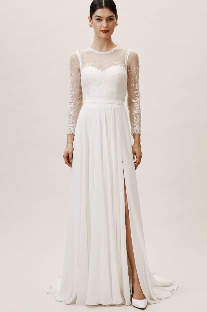 long sleeve elopement dress