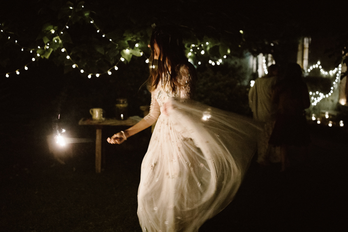 wedding dress with fairy lights