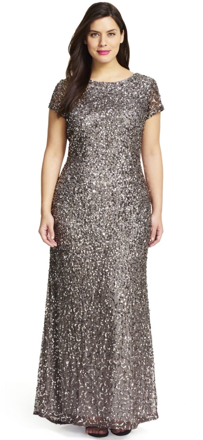 adrianna papell plus size sequin dress