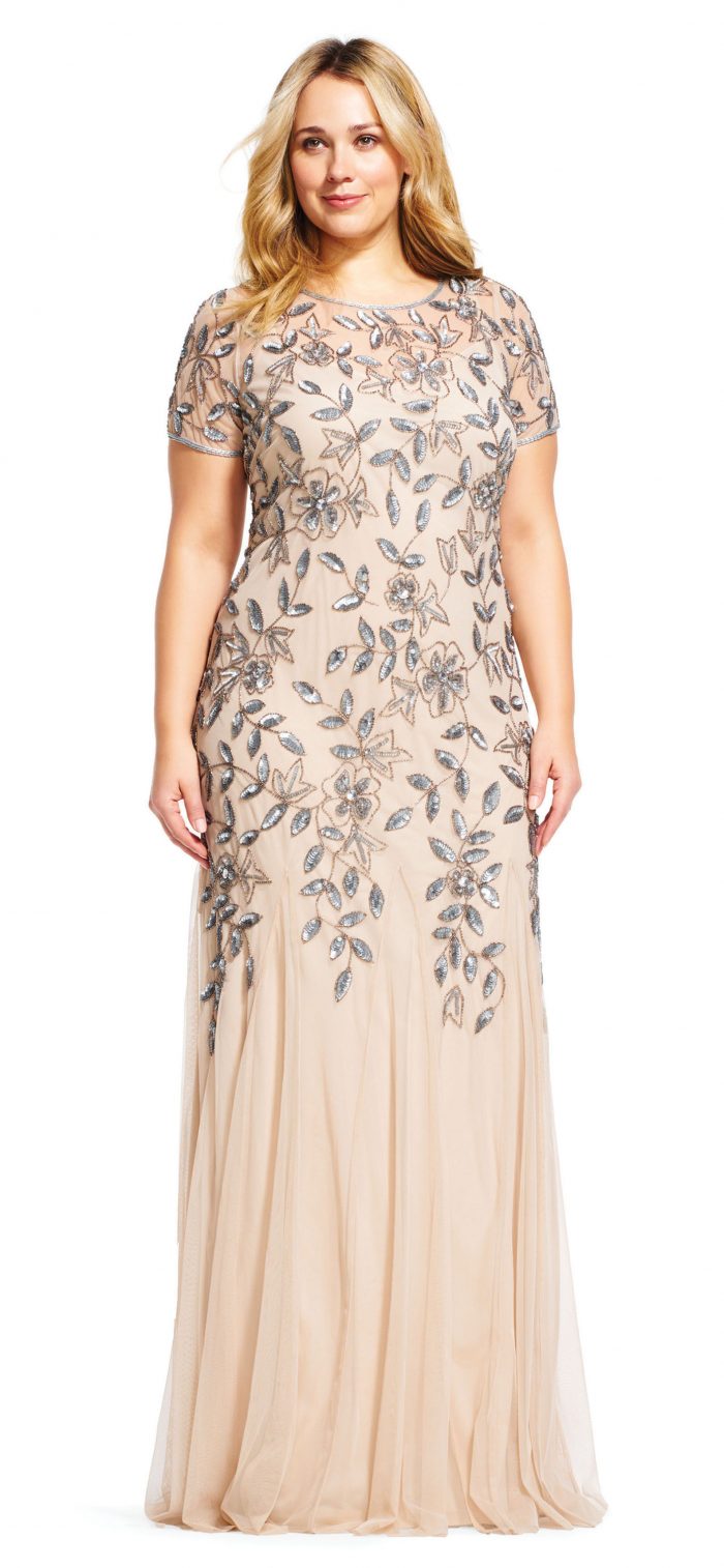 Beige Dress for the Mother of the Groom | Embroidered cocktail dress, Gowns,  Cocktail dress lace