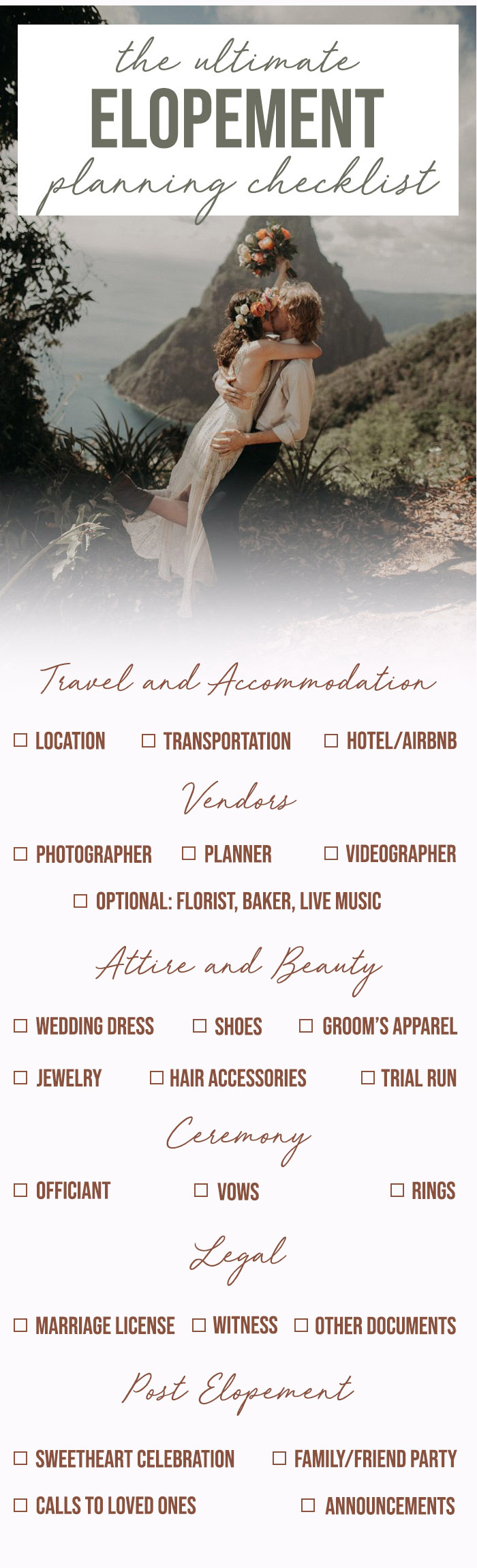 The Ultimate Elopement Planning Checklist Junebug Weddings 5972