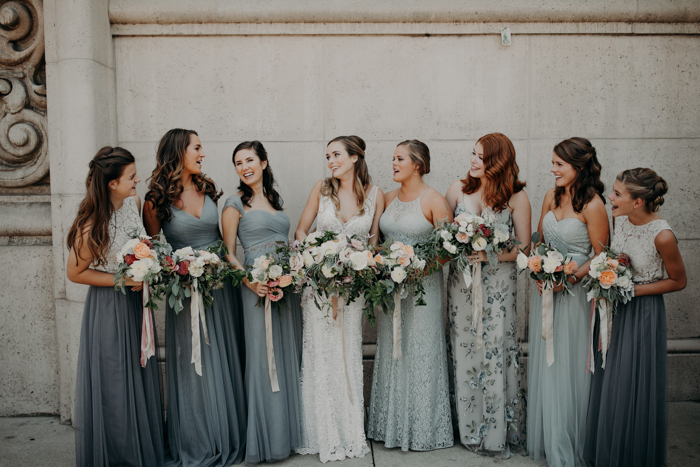 Dusty blue shop and sage wedding