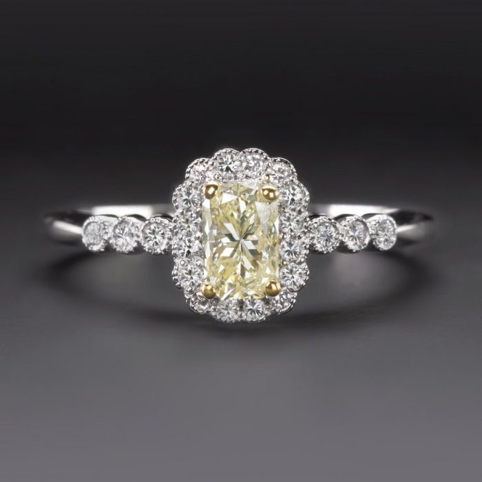 Flawless 0.51 carat Princess cut Diamond 4 Prong Cathedral set - Milig –  Radhes.com