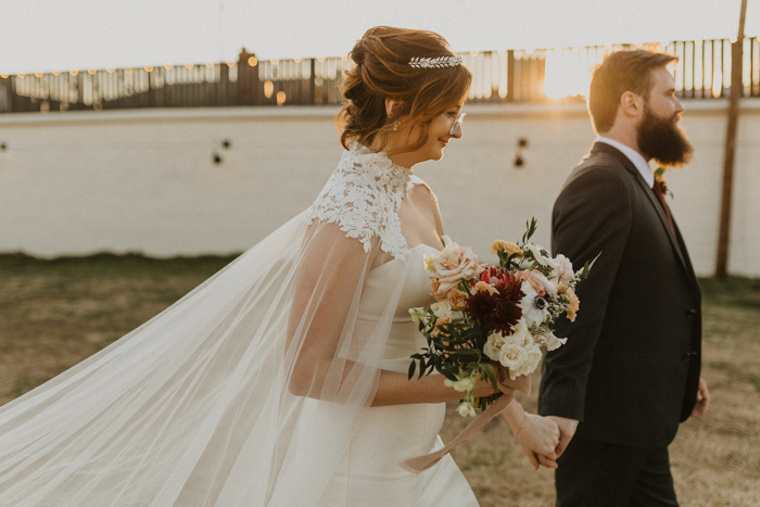 DRAPED IN FLOWERS | Floral wedding cape