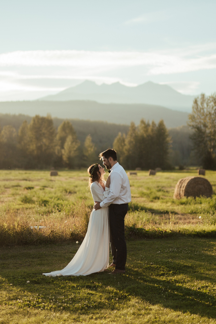 Rustic wedding at fishing lodge. Display of fishing pictures from both  sides of fa…