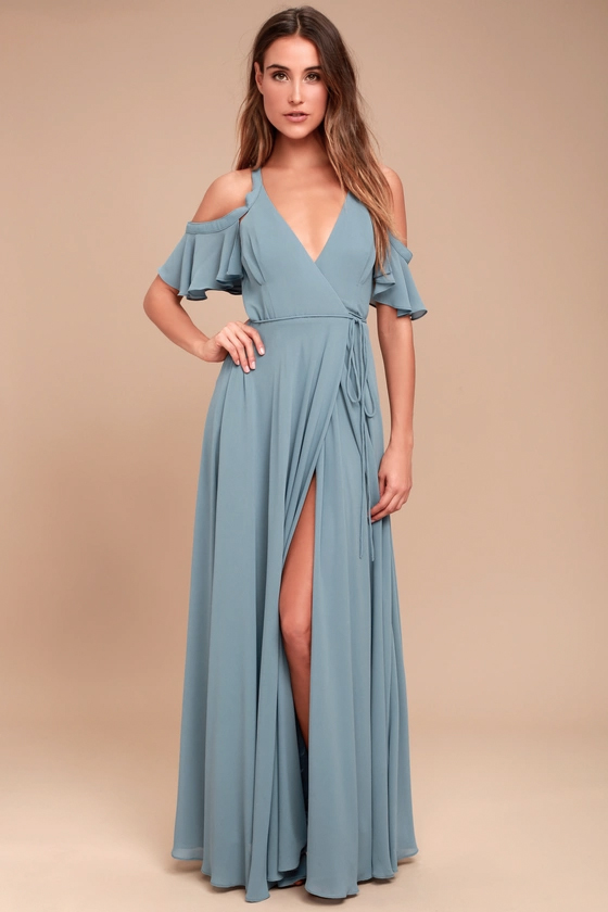 dance the night away slate blue backless maxi dress