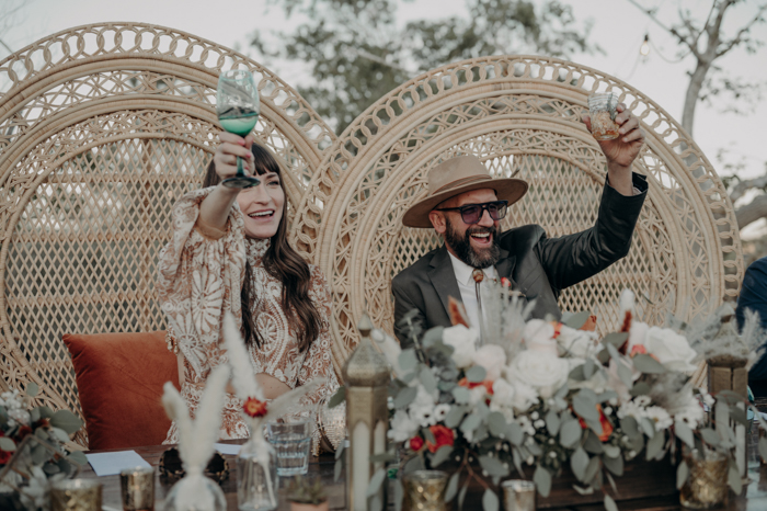 boho sweetheart table