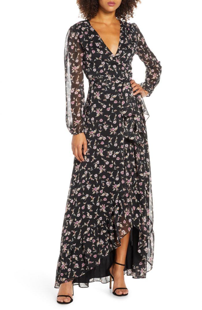 maxi dress for fall wedding guest