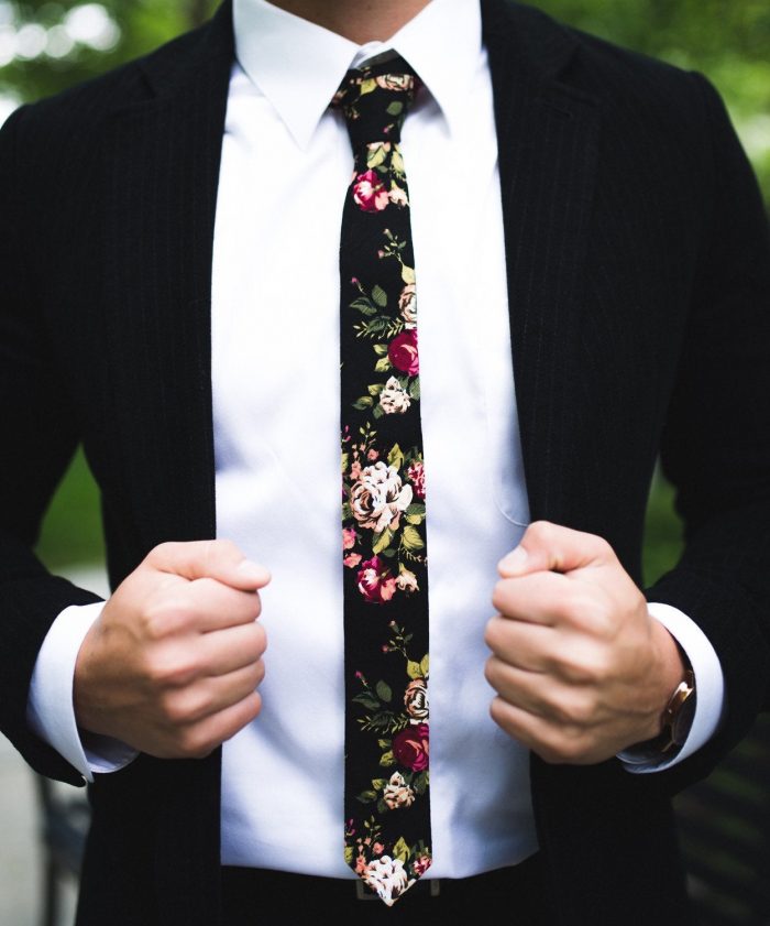 Dig Dog Bone Mens Tie Fashion Casual Small Tie Groom Wedding Purple Striped Tie Narrow Edition