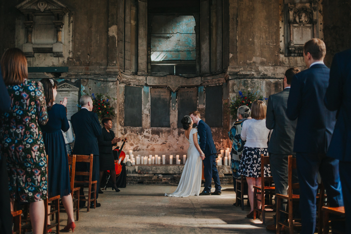 The Candlelit Ceremony in This Asylum London Wedding is the Most ...