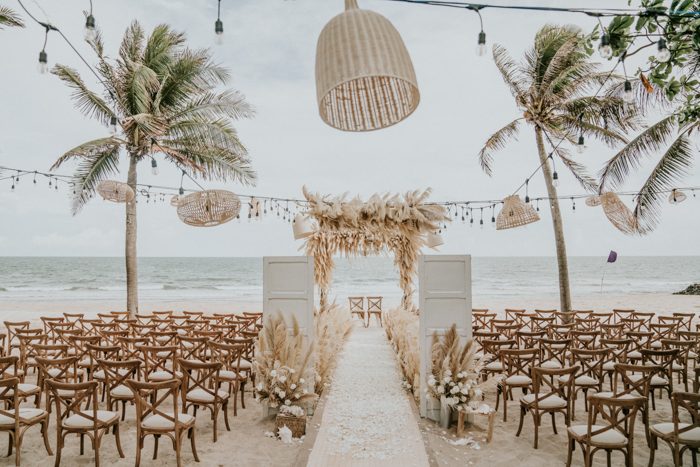 Beach shop boho wedding