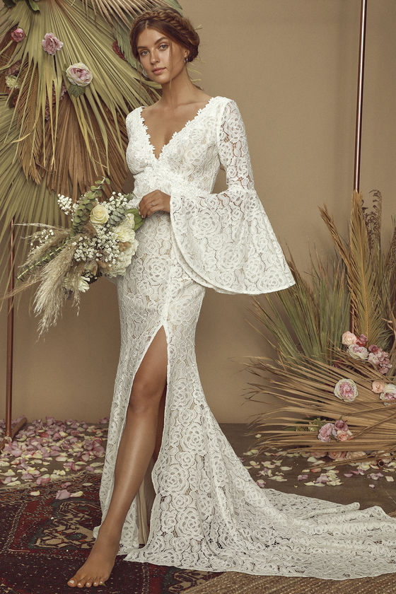 awaken my love white long sleeve lace maxi dress