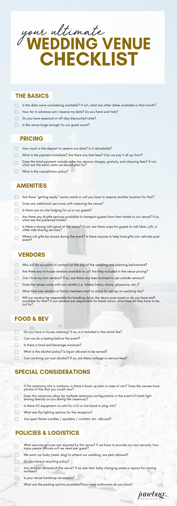 wedding venue checklist pdf