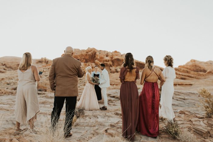 The Bride's Blush Gown Perfectly Matched the Desert Hues in This Valley ...