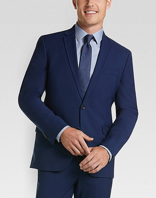 calvin klein blue postman slim fit suit