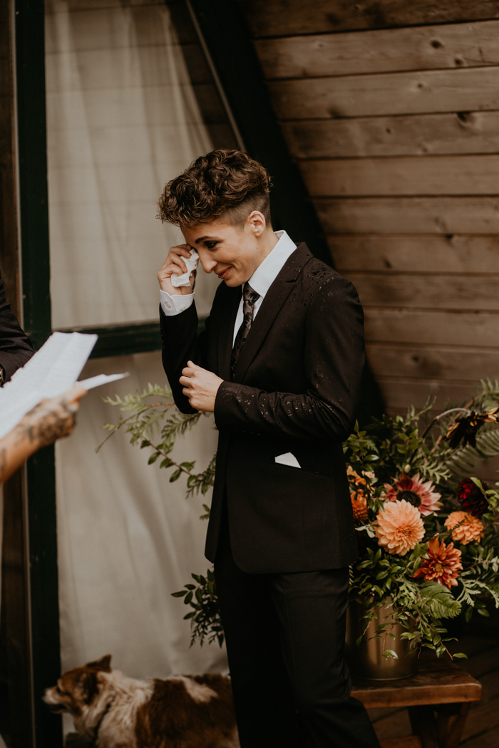 Burgundy and Gold PNW Wedding at Cozy River Cabin At Mount Rainier