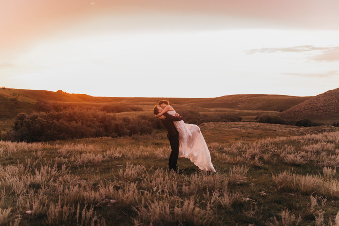 Calgary Farm Wedding in Rust, Moss, and Blush | Junebug Weddings