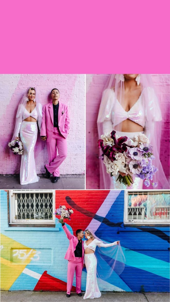 electric pink trending wedding colors graphic