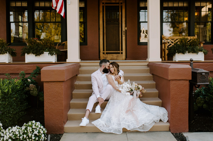 Romantic Blush and Ivory Wedding at Home in Boise, Idaho