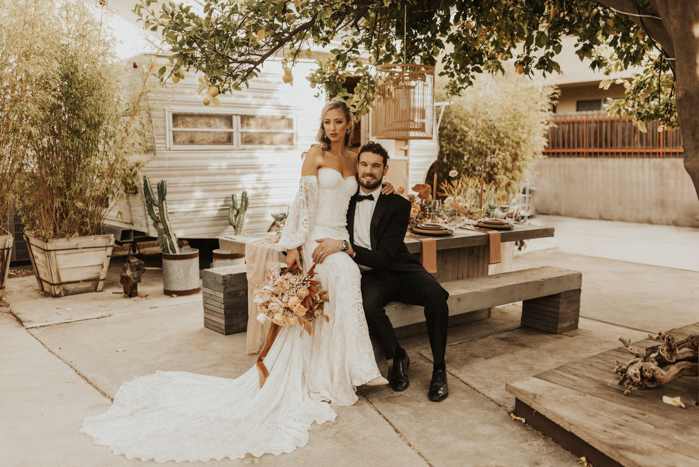 Backyard Hollywood Wedding Inspiration with Modern Retro Vibes