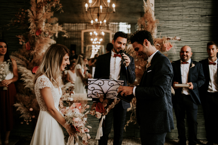 Burgundy and Blush Provence Wedding at Bastide de Puget | Junebug Weddings