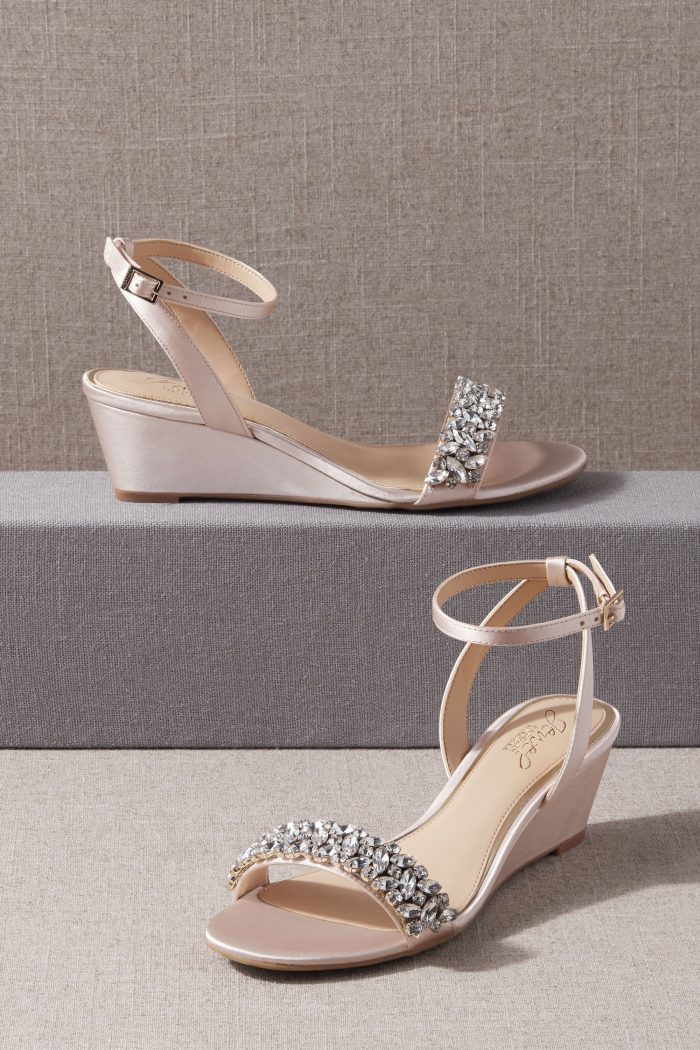 low heel wedge wedding shoes