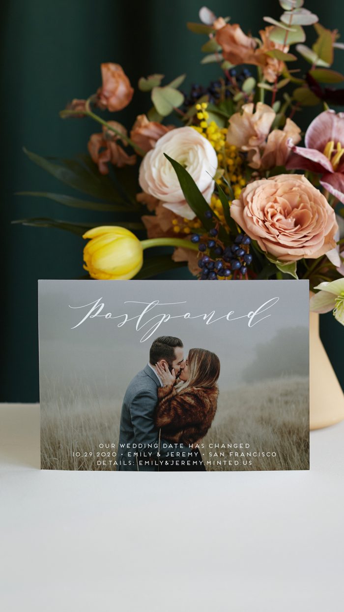 Change the Date Cards + Tips for Announcing Your Wedding Postponement