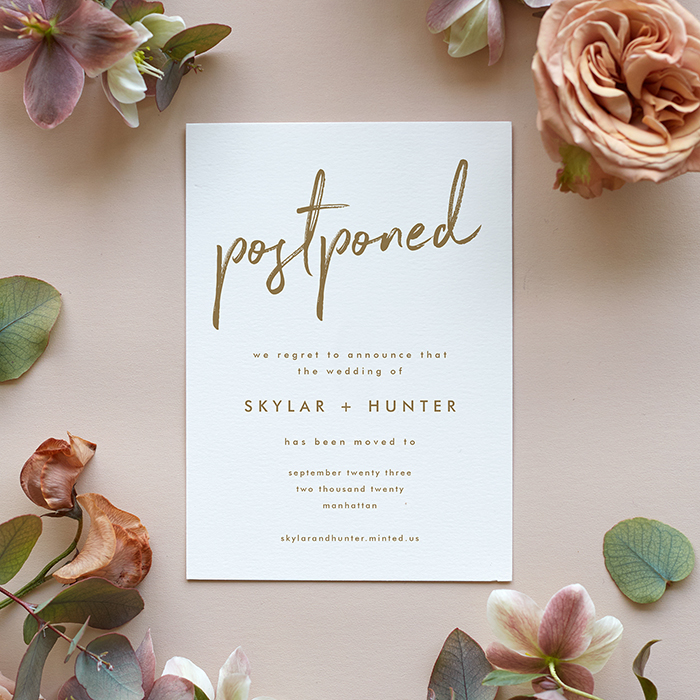 Change the Date Cards + Tips for Announcing Your Wedding Postponement