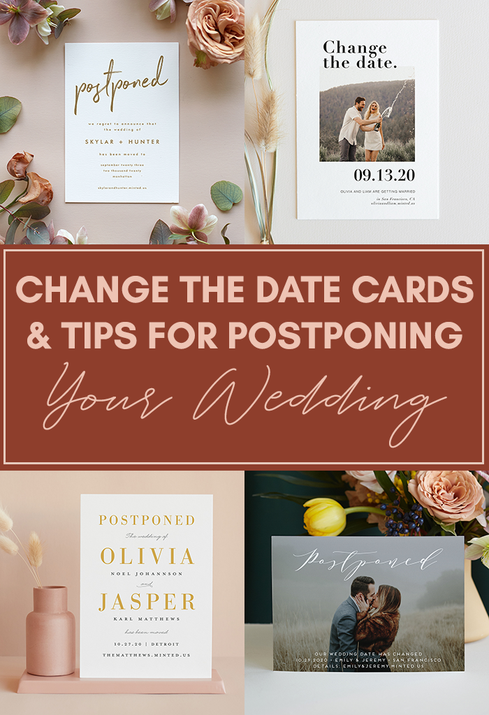 Change the Date Cards + Tips for Announcing Your Wedding Postponement