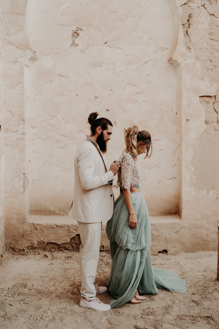 Pastel Boho Morocco Elopement Inspiration Junebug Weddings