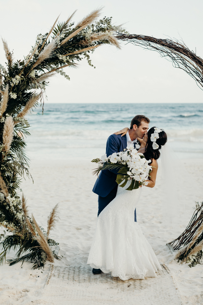 Chic Oceanfront Wedding at Akiin Beach Tulum | Junebug Weddings