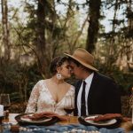 Earthy Cool A-Frame Cabin Elopement in the Woods