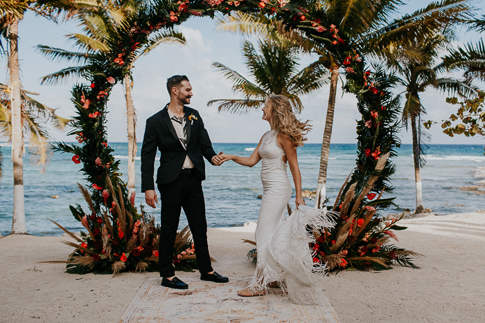 Moody Tropical Playa del Carmen Wedding at Blue Venado Beach Club | Junebug  Weddings