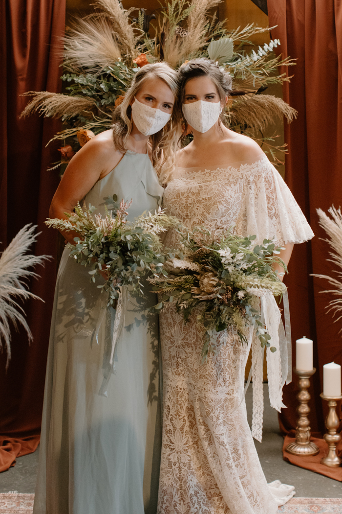 Big Fake Wedding Bridal Party with Masks