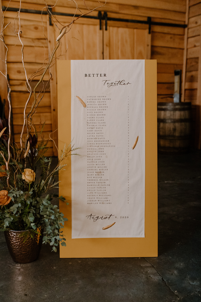Big Fake Wedding Table Assignment Board