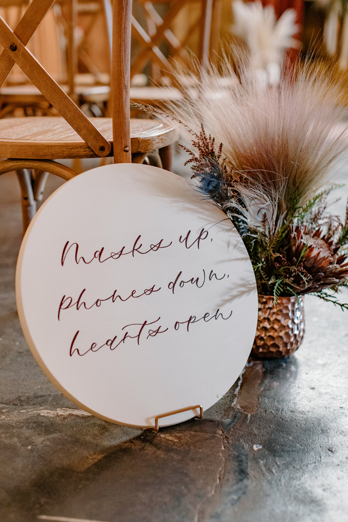 Big Fake Wedding Mask Reminder Sign