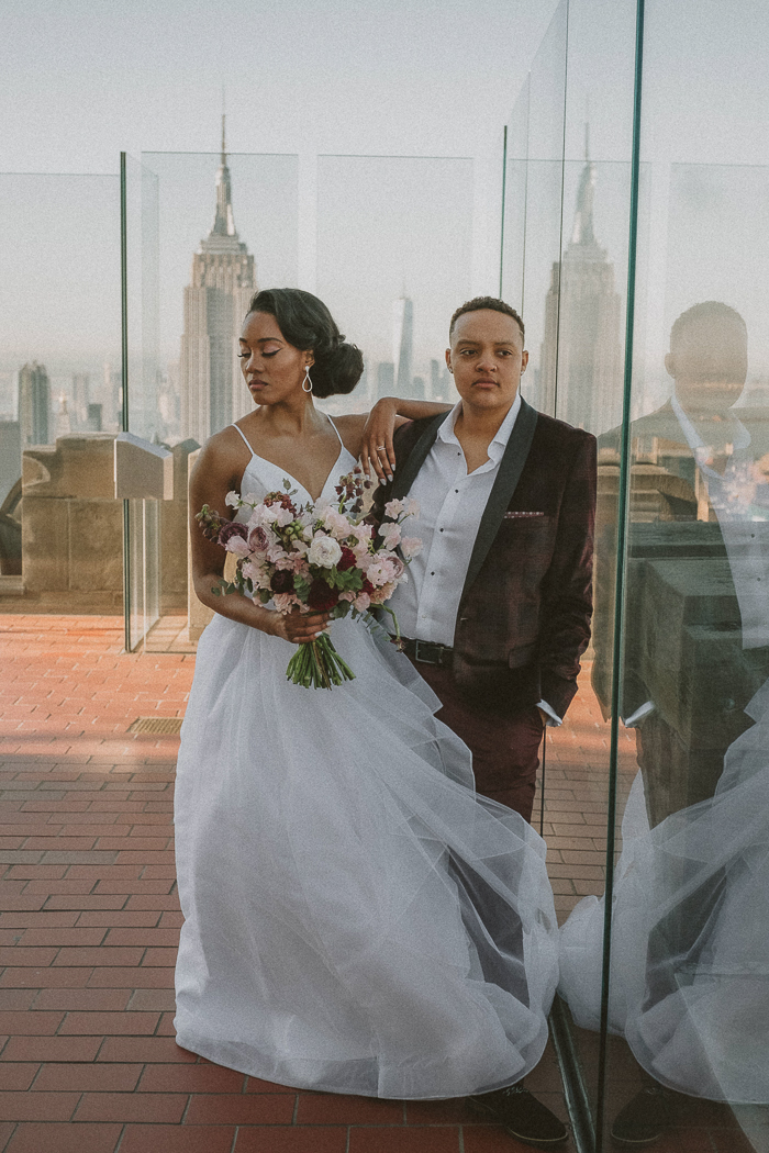 Epic Top of The Rock Elopement Overlooking NYC