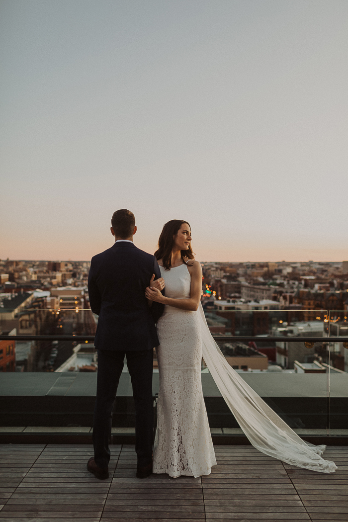 DC Sunset Rooftop Elopement | Junebug Weddings