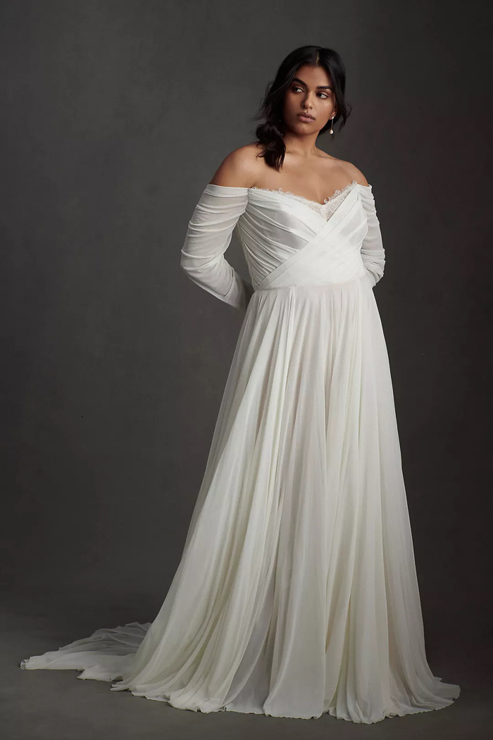 Wedding Dresses for Women with Broad Shoulder  White evening dress, Plus  size wedding gowns, Bridal dresses