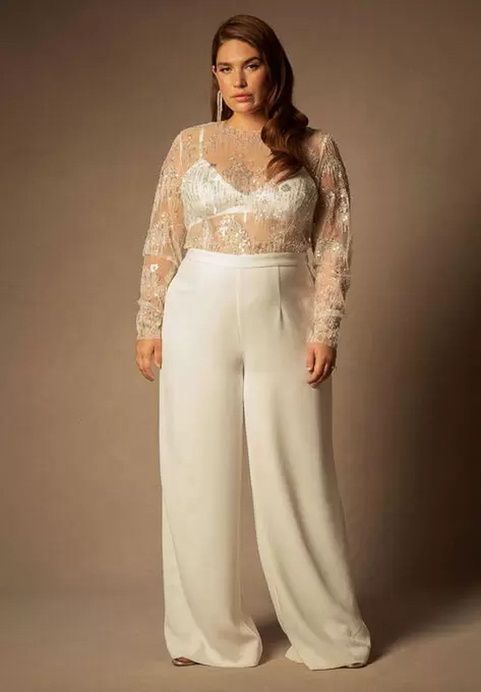 Plus size best sale wedding jumpsuit