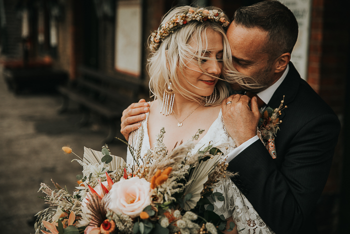 Retro Wedding at the Buckinghamshire Railway Centre with Pops of Coral ...