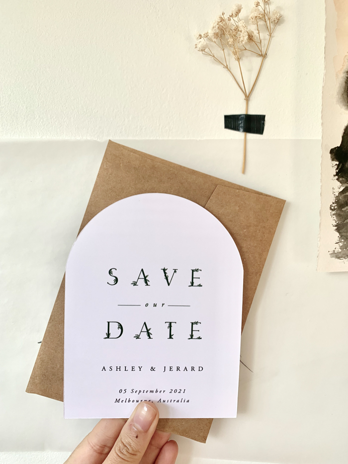 arch save the date announcement